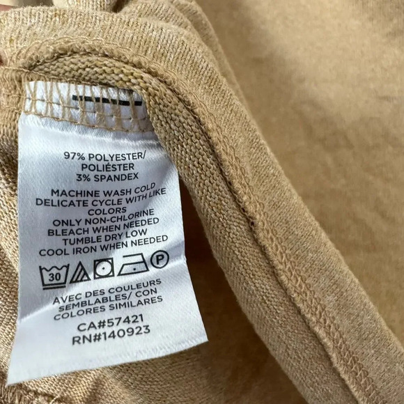 Ann Taylor LOFT Womens Blouse Top Size L Tan off Shoulder Long Sleeves NEW - Picture 3 of 8